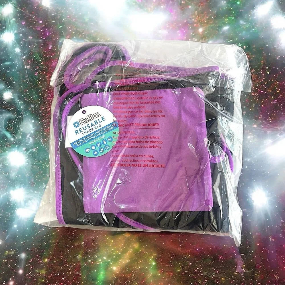 FabFitFun X FlatBox Plus Design And Sandwich Bag in Purple/Black NWT